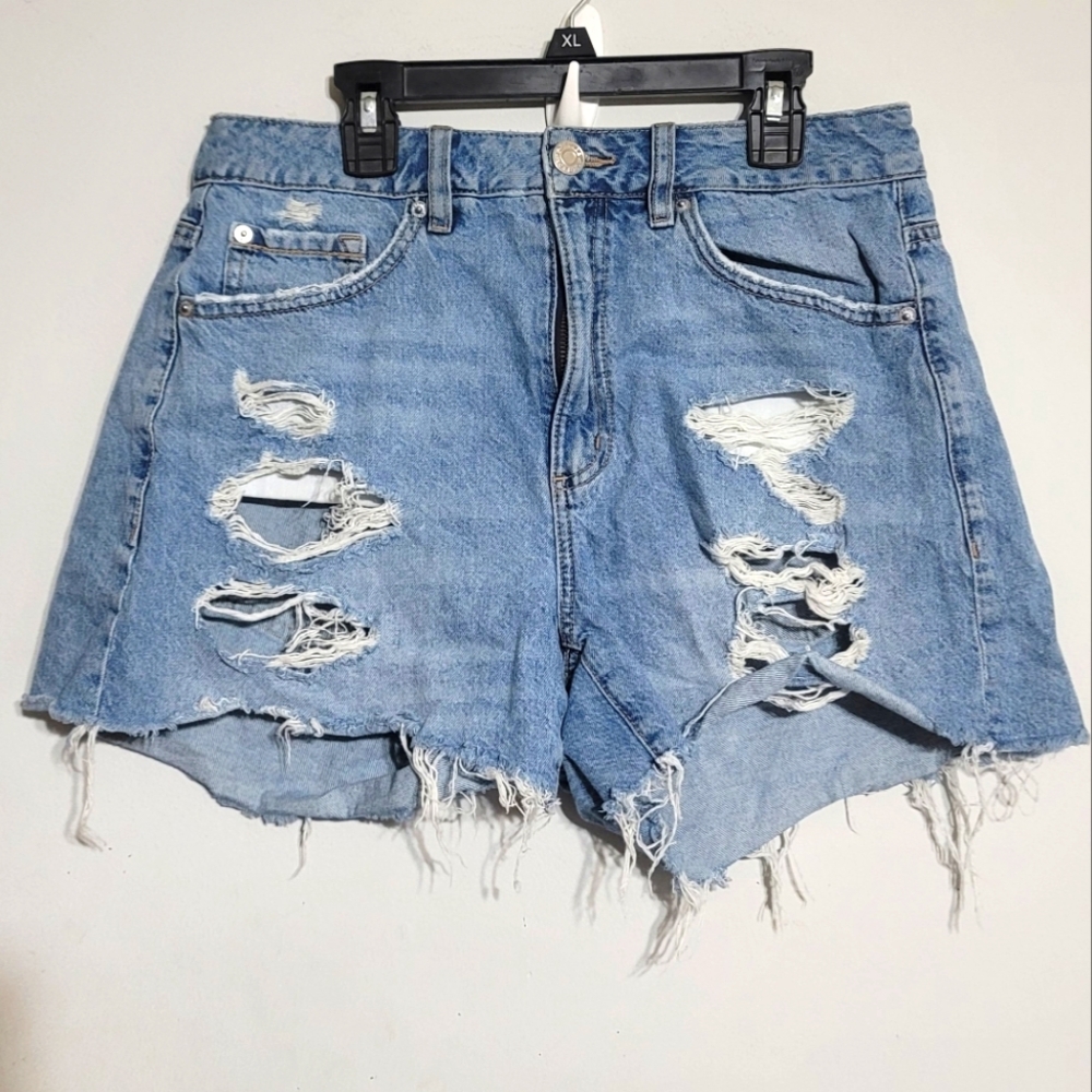 Womens Denim Shorts Garage Size‎ 9  Distressed Cutoff mom Jeans